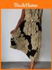 Geometric Print Sleeveless Tie Dress With Polyester Fabric For Summer Casual Wear