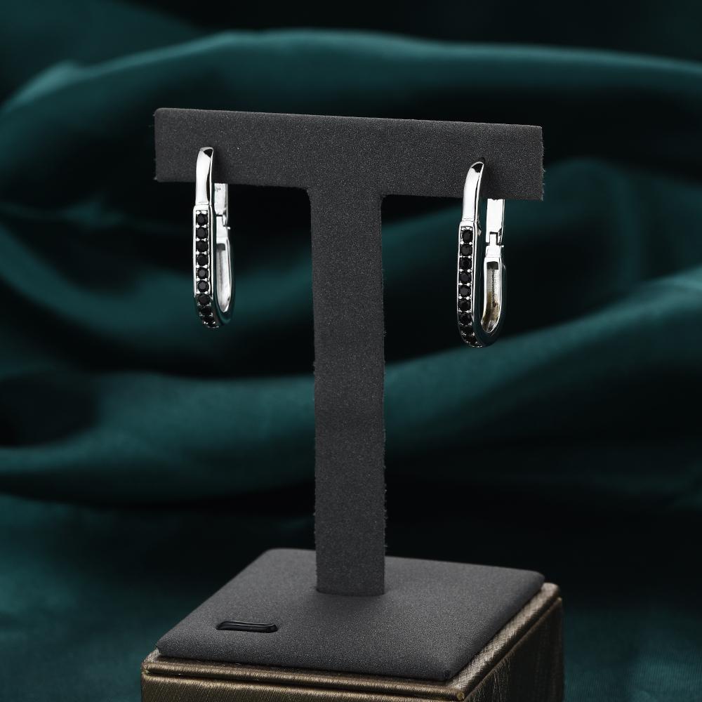 Black Awn Schwarze Schmuck-Creolen für Frauen, Hoop-Ohr-Geschenk-Ohrring
