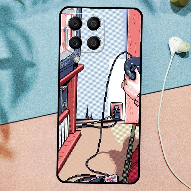 Retro Aesthetic Japanese Game Over For Samsung Galaxy M31 M11 M23 M12 M13 M14 M15 M35 M55 M34 M54 M33 M53 M32 M52 M06 M16 Case