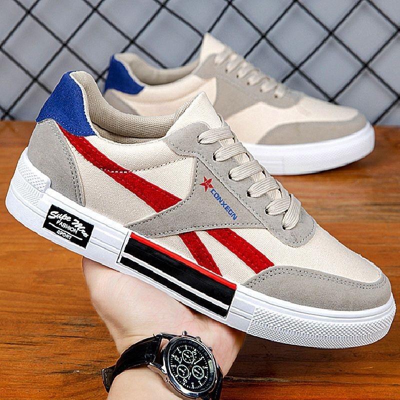 Fashion New Men's Fashion Breathable Flat Shoes for Man Outdoor Sneakers Version Trend Shoes Lace-Up Mens tenis Shoes