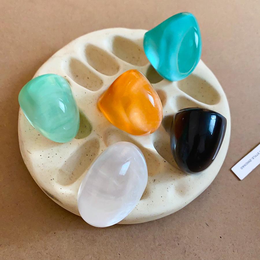 2026 Korean Simple Acrylic Rings Vintage Ring For Women Big Kpop Finger Ring Girls Wide Punk Resin Ring Fashion Jewelry