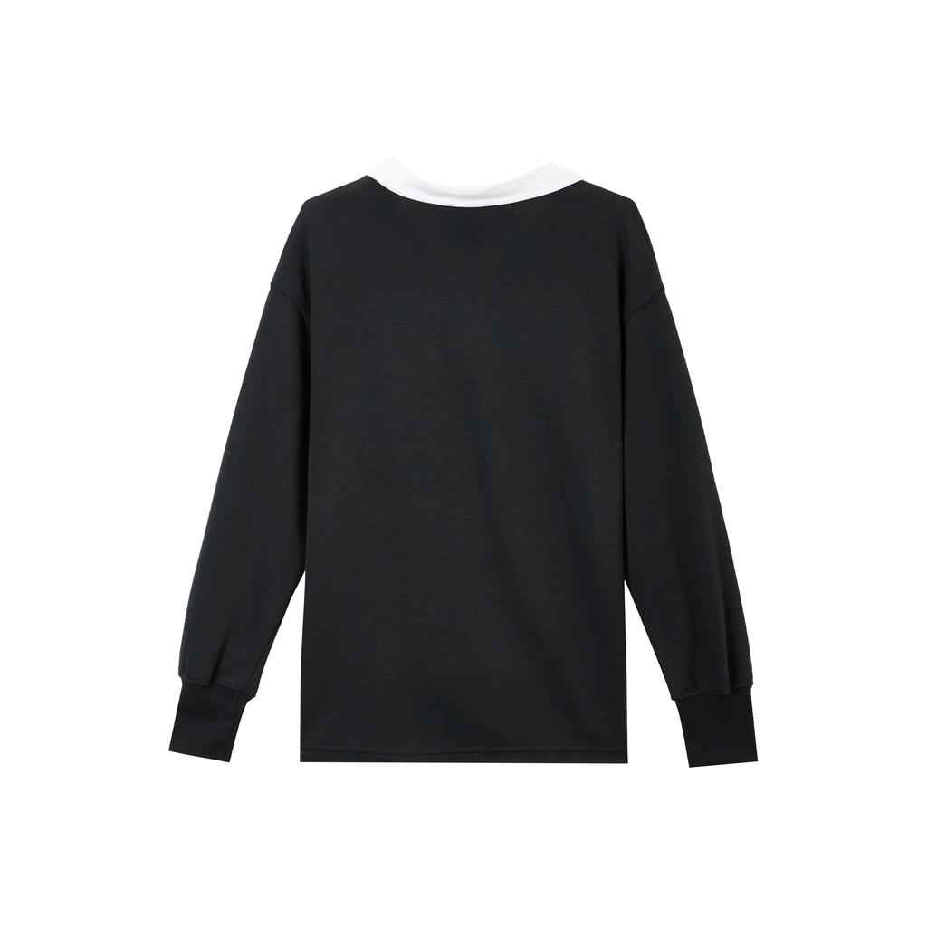 Nike Sportswear Essential Color Block Print Training Casual Loose Lightweight Turn-down Collar Long Sleeve Drop Shoulder T-Shirt Women Tops FB8721-010