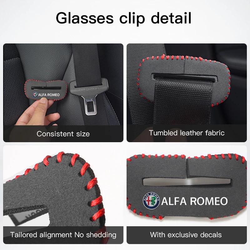 Car Stickers For Alfa Romeo Car Seat Belt Buckle Suede Wear Resistant Protector Cover For Alfa Romeo 4C 159 166 Spider Giulia Gi