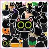 50pcs Cute Cartoon Black Cats Waterproof Stickers Kawaii Kittens Funny Symbols Drawing Doodle Decorations