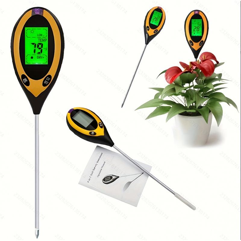 4-In-1 Soil Moisture Meter Digital pH Meter/Soil Moisture/Plant Temperature/Light Intensity Suitable for Soil Testing In Gardens
