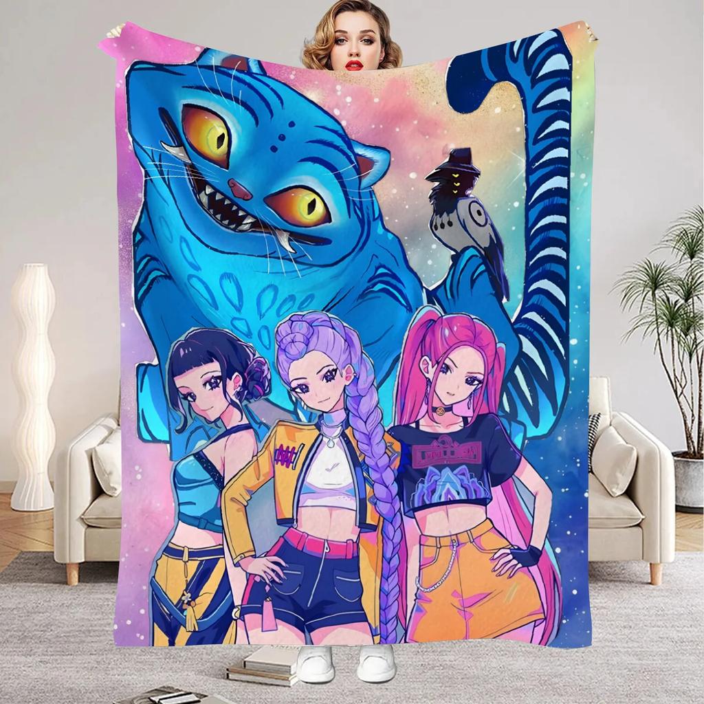K-Pop D-Demon H-Hunters Huntrix Blankets Quality Soft Warm Throw Blanket Winter Girls Boys Gift For Couch Bed Office Camping