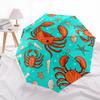 1pc Crab-patterned fabric Automatic Folding Umbrella, Portable & Foldable Design with 8 Ribs, Casual Outdoor Accessory yy250805154