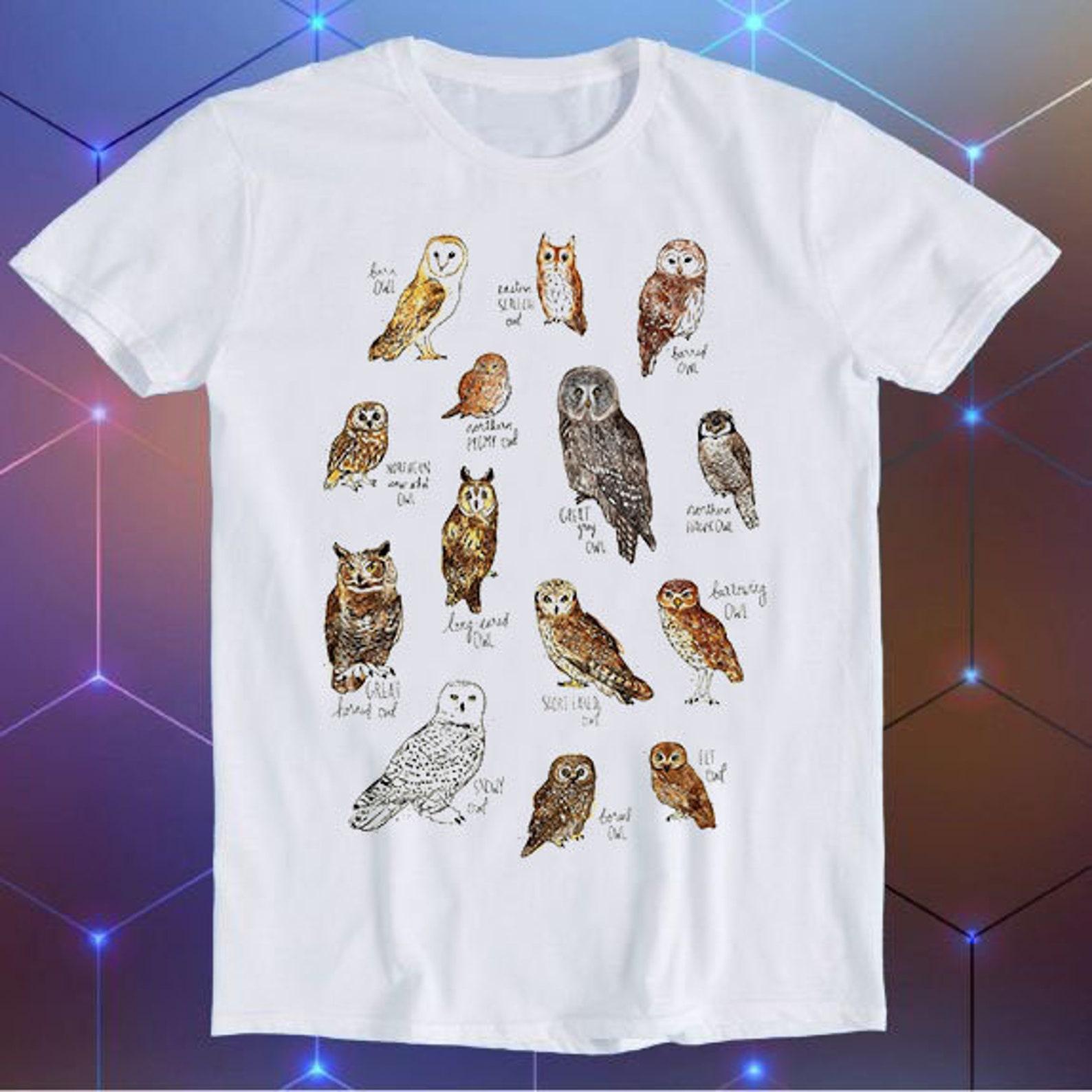 Owls Birds Nature Tee Meme Movie Music Cool Funny Gift T-Shirt E658 2XL