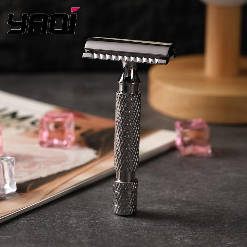 Yaqi PILOT Sicherheitsrasierer aus Edelstahl für Damen und Herren, Doppelklingen-Rasierer, Rasierklingen aus Edelstahl