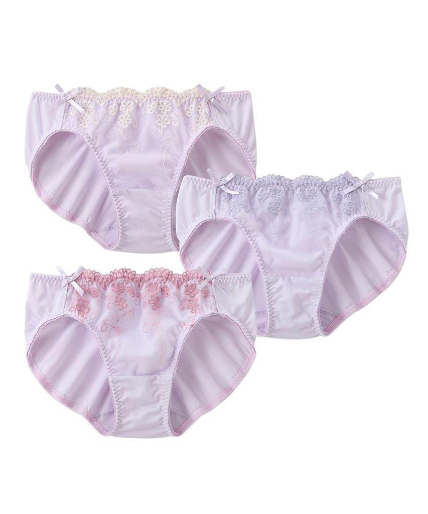 Nissen Regular Floral Lace Coordinating 3L Women's Shorts, Shorts, 3-Pack (Triumph), Lavender,