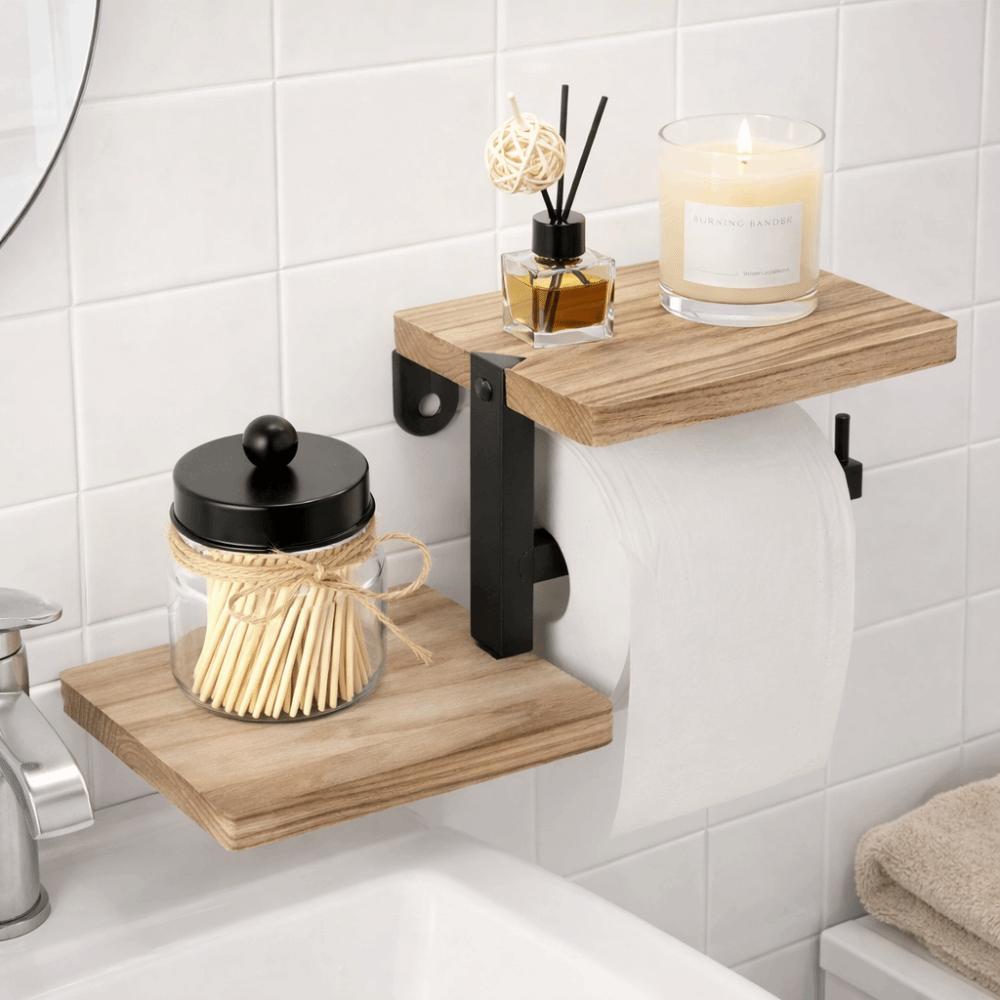 Space Saving Wall Mounted Toilet Paper Holder High Load-bearing Countertop Organizer  Kitchen