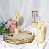 Creative combination jewelry display stand - metal, off-white suede jewelry rack for rings and necklaces