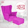 Ohrensessel MAX mit Hocker skandinavisch Family Meble fuchsia rosa