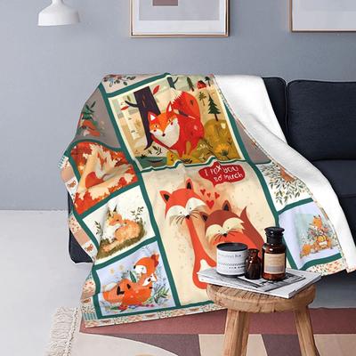 Fox Blanket for Girls Boys Adults Fox Gifts Super Soft Throw Blankets for Bed Couch Sofa Lightweight Throw Sloth Blanket Bedding