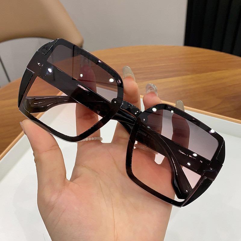 Fashion Designer Square Sunglasses Woman Retro Vintage Gradient Sun Glasses Female Clear Lens Black White