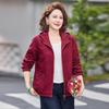 2026 Spring Printed Casual Loose Lapel Zipper Jacket for Middle-Aged and Elderly Women