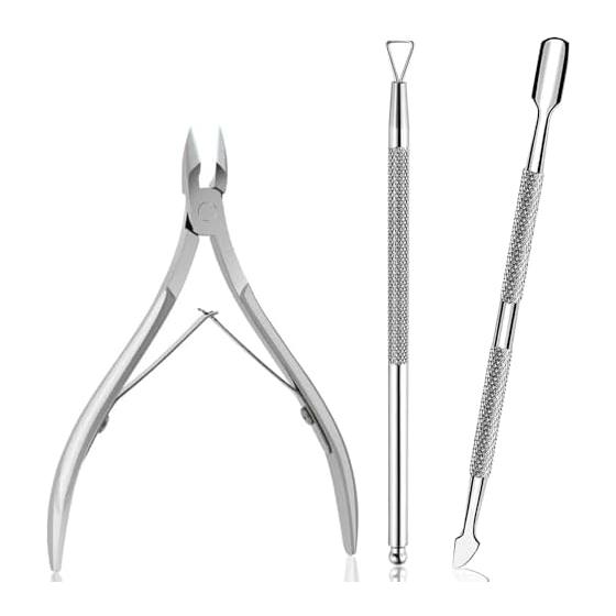 Cuticle nipper, cuticle pusher, cuticle nipper, cuticle care tool, stainless steel, labor-saving, peel treatment, double-headed nail removal pusher,