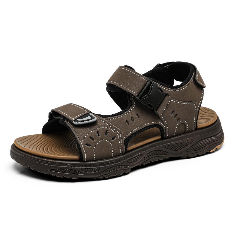 

Spring/Summer Non-Slip Men s Sandal Hiking Beach Sandals Mens leather sandals 45 коричневий