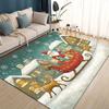 Cartoon Santa Claus Merry Christmas Snowman New Year Gift Carpet Rug for Living Room Bedroom Home Sofa Decoration,Non-slip Mat