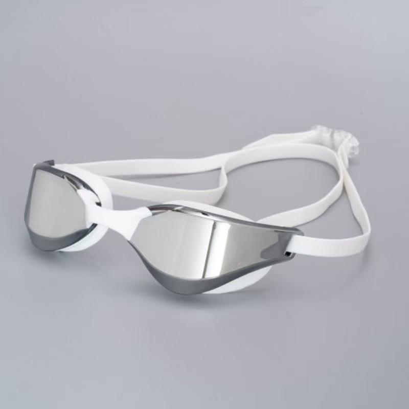 New adult high-definition anti-fog electroplated swimming goggles Competition Training Swimming Goggles Small Frame Transparent Swim Goggles серебряный