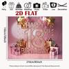 2D Flat Print Rose Gold 18th Birthday Tapestry Backdrop for Milestone Party