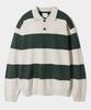 Dimiteulibeullaeg Asi Striped Rugby Long Sleeve Knit T-Shirt_Green