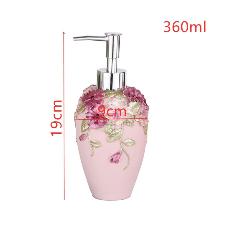 1pc 360ml Pump Bottle Refillable Empty Decorative Liquid Holder Lotion Dispenser Container for Liquid Soap Shampoo Shower Gel
