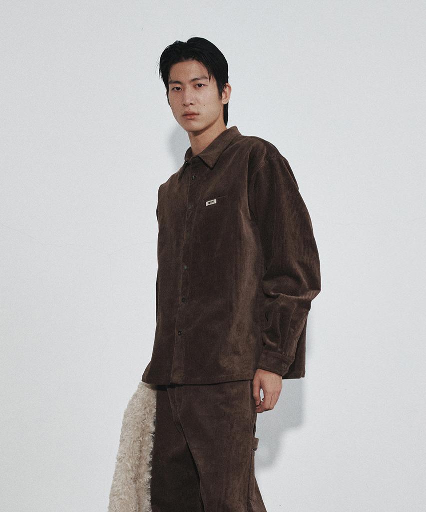 Hoite Rise Corduroy Shirts Jacket (Brown)
