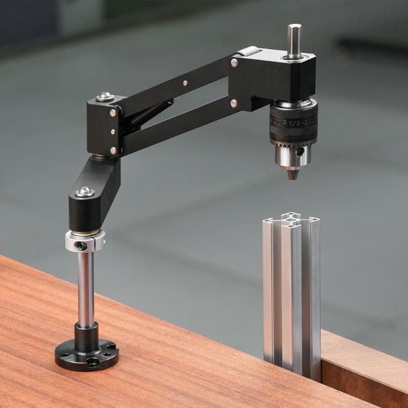 High Precisions Safe Machined Aluminum Alloy Tapping Arm Support Bracket For Hand Drills Easy Installation Light Duty