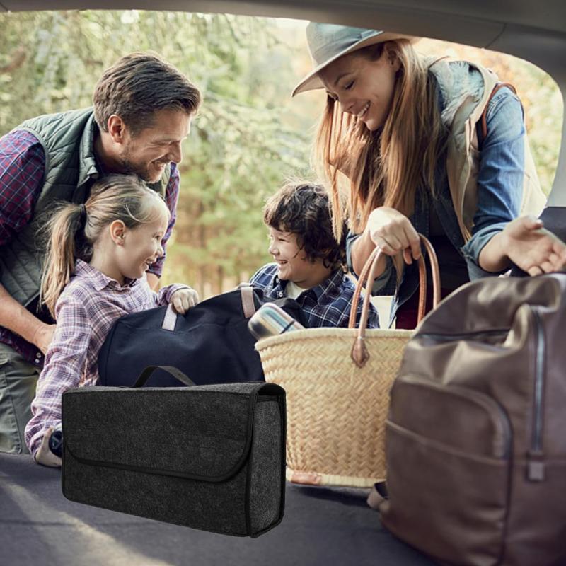 Large AntiSlip Compartment Boot Storage Organizer Tool Car Storage Bag Car Trunk Organizer Soft Felt Storage Box Accessories New