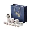 Light Luxury High-grade Suet Jade Dehua Tea Set with Tea Tray Home Office Chinese Wisteria Tea Ware Company Can
