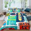 Skateboard Duvet Cover Boys Teens Sports Comforter Cover Microfiber Graffiti Art Twin Bedding Set Double Queen King Size026