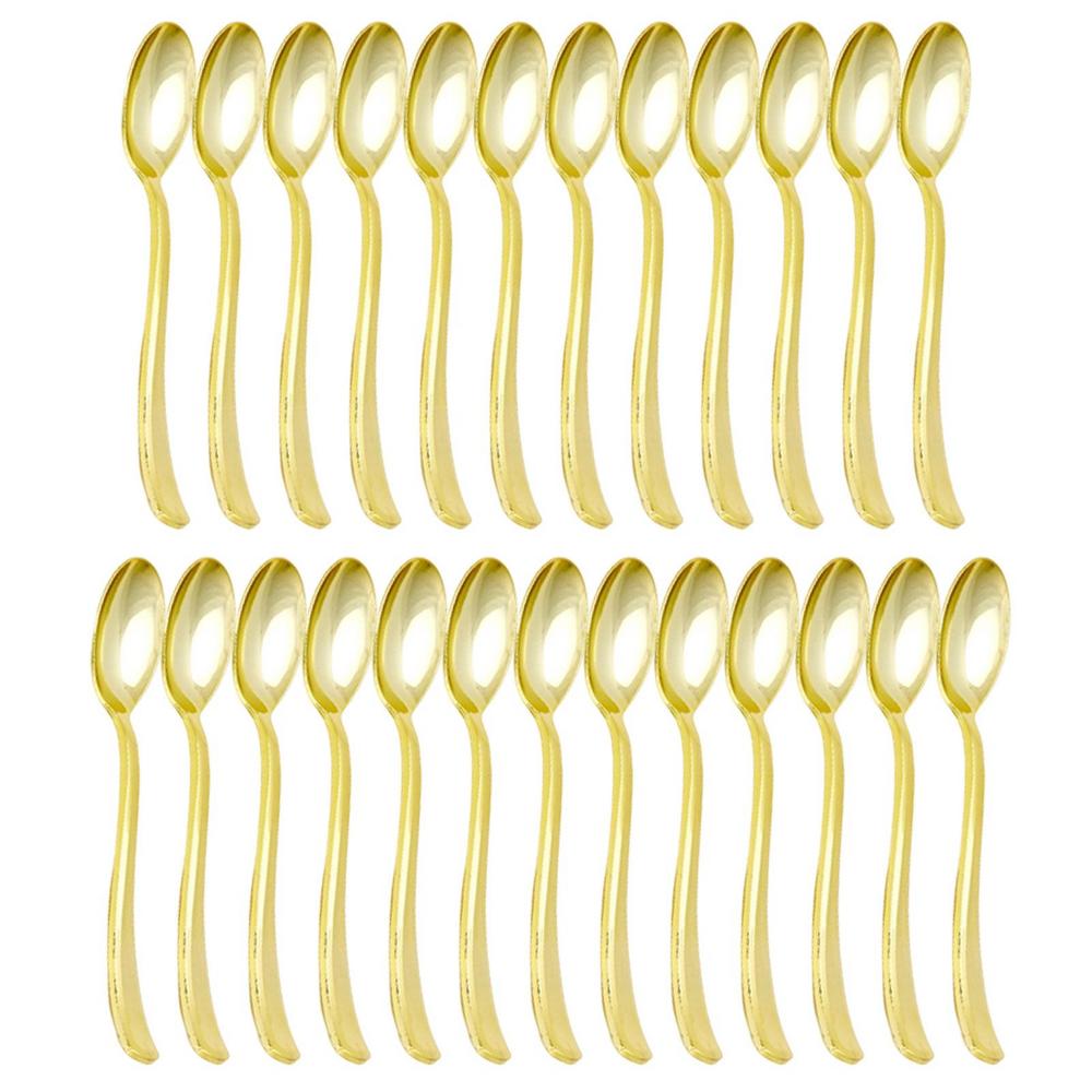 25-teiliges Party-Tischgeschirr-Set Goldenes Besteck Tischgeschirr für das Abendessen Verschleißfestes Geschirr mit komfortablem Griff für Hochzeitspicknick