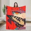 Denji brutal anime Blanket Chainsaws Mans Travel Flannel Throw Blanket For Outdoor Soft Quality Bedspread Birthday Present
