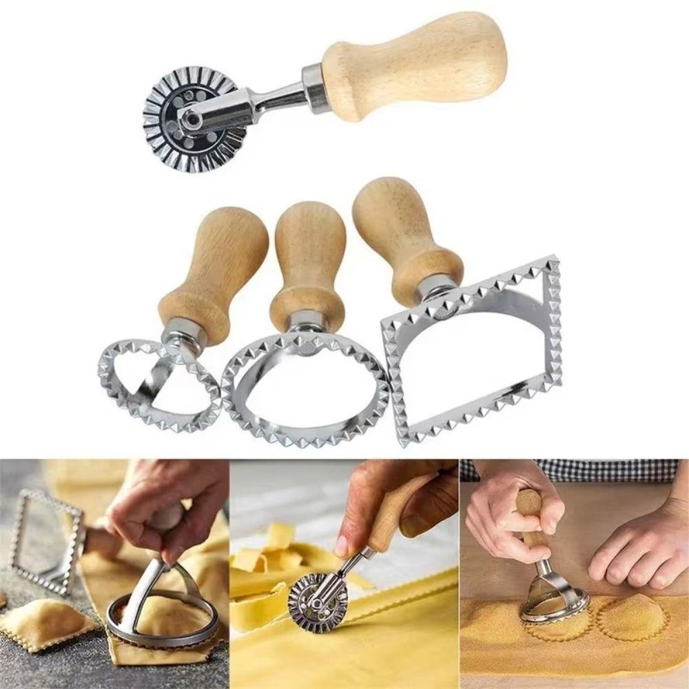 Stainless Steel Cookie Stamps Square/Round/Heart/Star Dough Wheel Cutter  Desserts Preparation