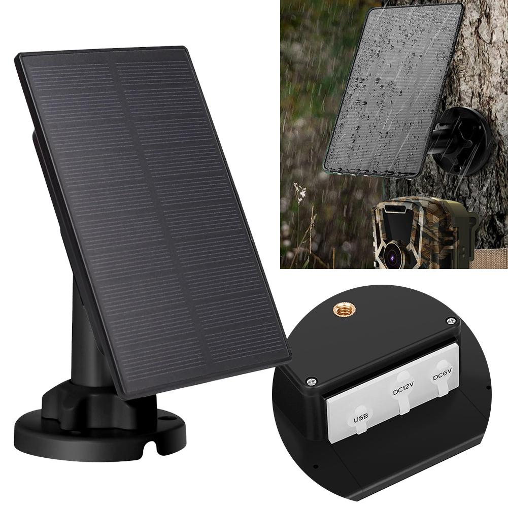 3W 12V/6V Solar Panel Charger 360° Rotation Build-in 5000mAH Battery Solar Panel Kit Trail Cam Solar Panel for Hunting Camera