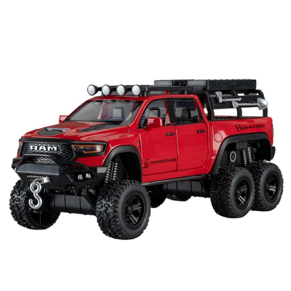 

Масштаб 1/32 Dodge Mammoth 1000 6*6 TRX RAM Hennessey Позашляховий Пікап Позашляховик Сплавний Литий Модель Автомобіля Дитячі Іграшки Колекційні Подарунок Хлопчику червоний