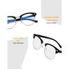 Blue Light Blocking Glasses for Women Men Semi-Rimless Frame Fake Nerd Eyeglasses