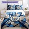 Manchester City Pattern Printed 3PCS Bedding Set Soft Skin-Friendly Washable Duvet Cover & Pillowcases Set All Season Bedroom