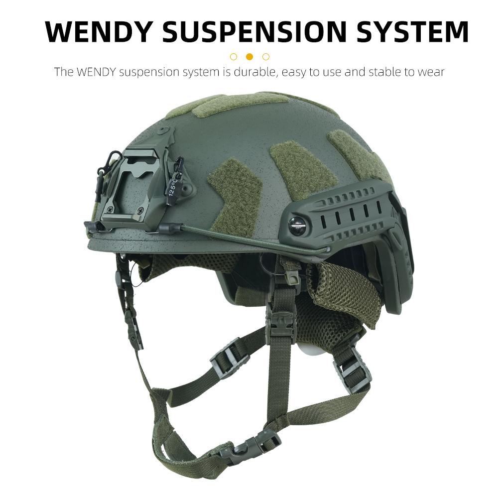 BOOIU Tactical Helmet FRP Velcro Impact-Resistant Helmet High Cut Wendy Suspension With Double-Lineed Adjustable Knob CS Helmet