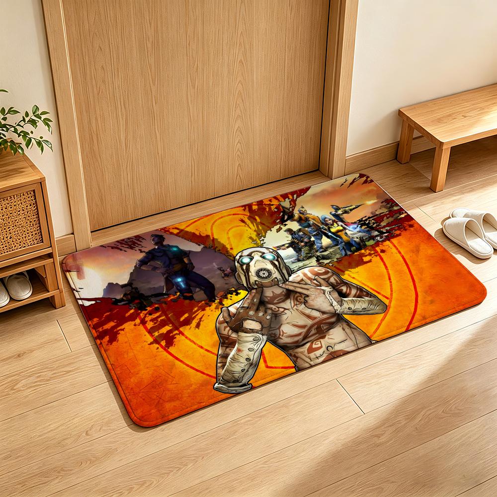 Game B-Borderlands Floor Mat Soft Flannel Floor Mat Suitable for Entryways, Living Rooms, Bedrooms, and Bathrooms