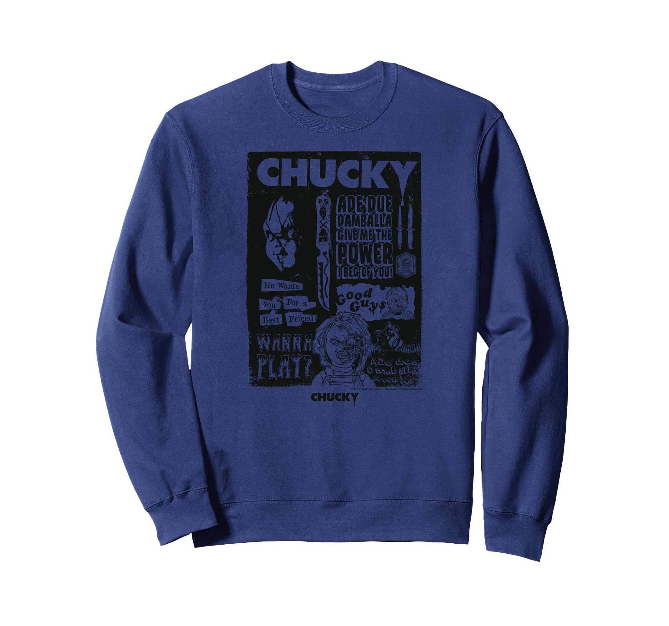 

Толстовка с флаером «Chucky He Wants You» синий