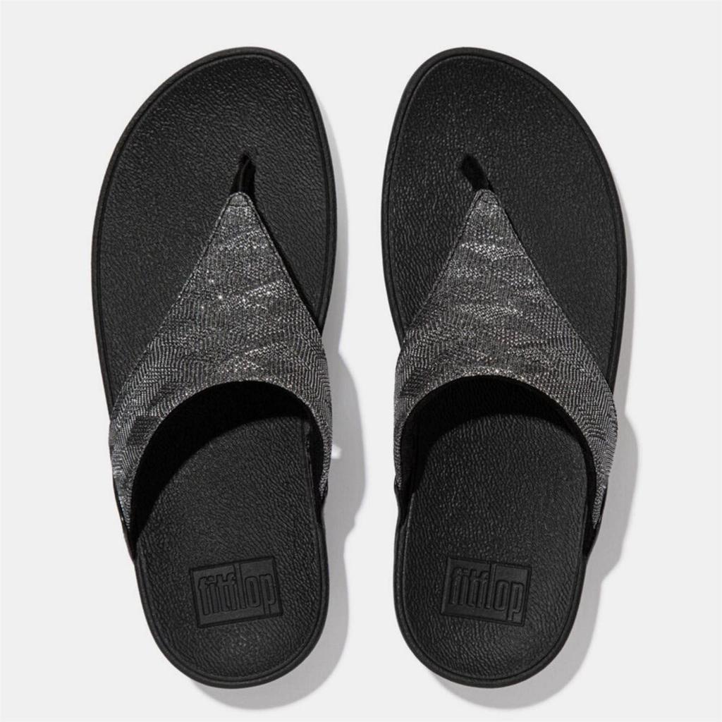 Fit Flop Womens/Ladies Lulu Glitz Toe Post Wedge Sandals