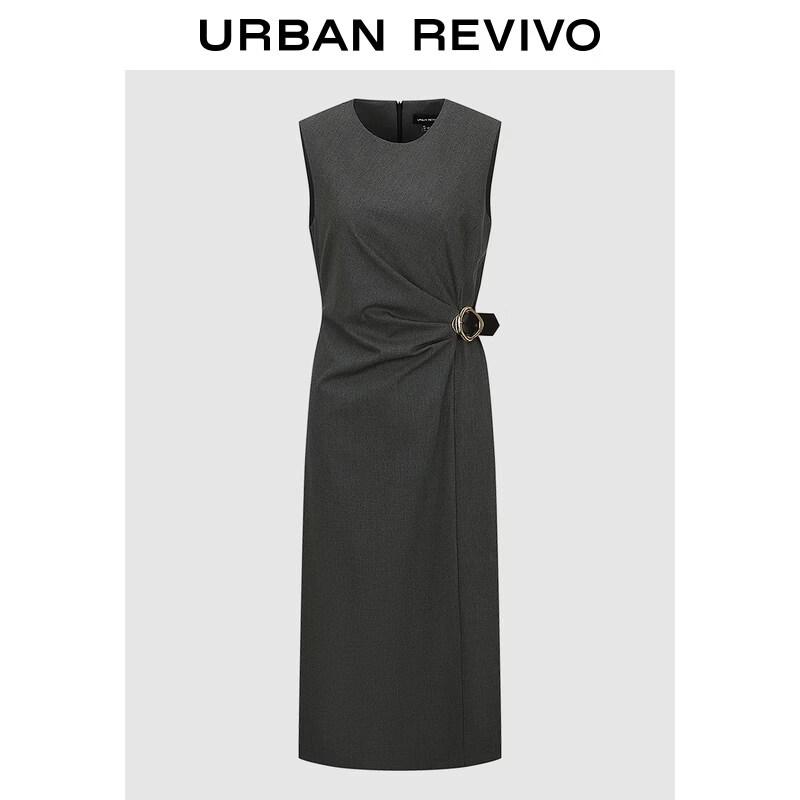 UR Women s Metal Buckle Pleated Sleeveless Dress XL