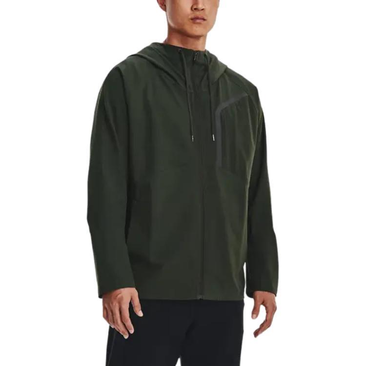 Under Armour Jackets Men's Green Hooded Moderate Other 1376967-310