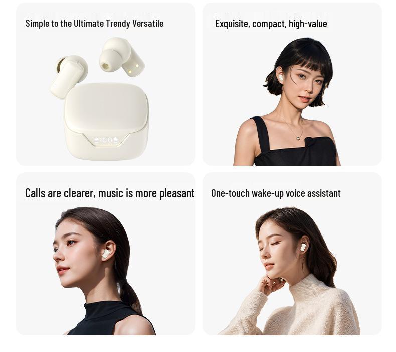 Q92 Mini Wireless High-Fidelity Bluetooth Earphones with Long Battery Life, Noise Reduction, and Comfortable Soft Earplugs.