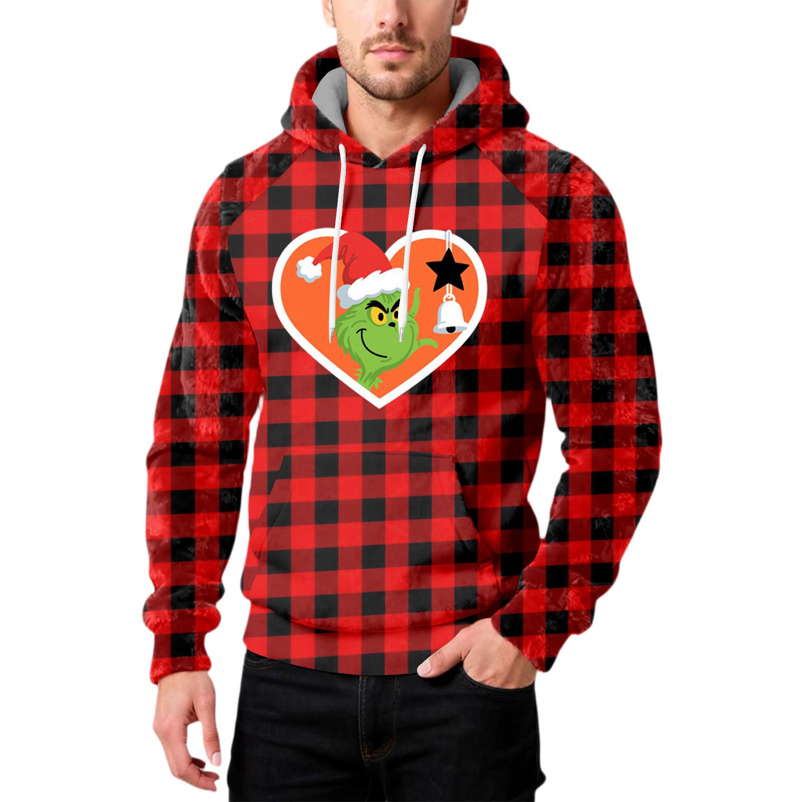 

Мужская Мода Досуг Капюшон Капюшон Плюшевый Длинный Рукав Толстовка L красный