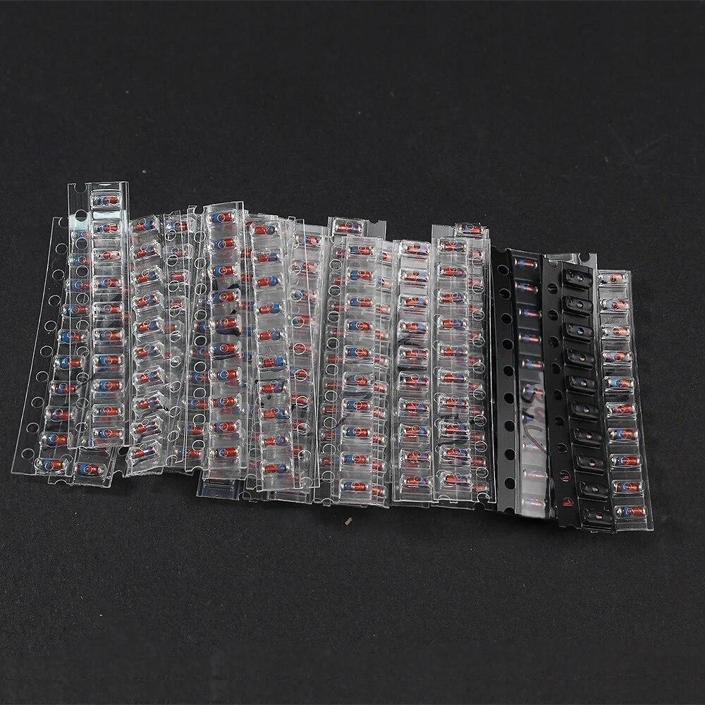 300BUC 0.5W 2V~39V LL34 Kit diode Zener 1206 Pachet 30 valori Set combinat diode DIY Electronic 3.3V 3.6V 3.9V 4.3V 4.7V