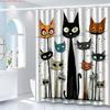 A Cute Shower Curtain Featuring a Kitten Design Complete-   With Hooks Waterproof Mildew Proof Easy Install Washable