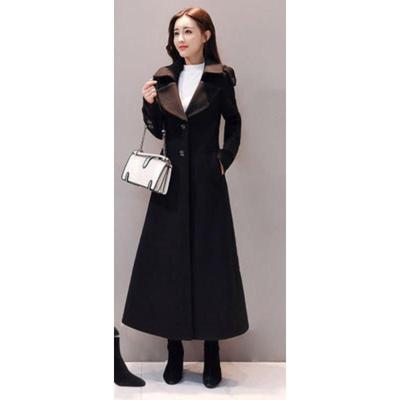 Long Woolen Coat Women's Winter Wear New Korean Style Waist Women's Coat Thickened Knee-length Woolen Coat